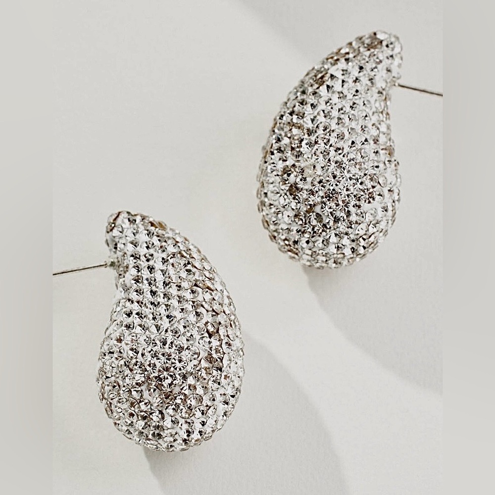 NWOT Anthropologie Earrings Pave Crystal NEVER WORN PERFECT CONDITION